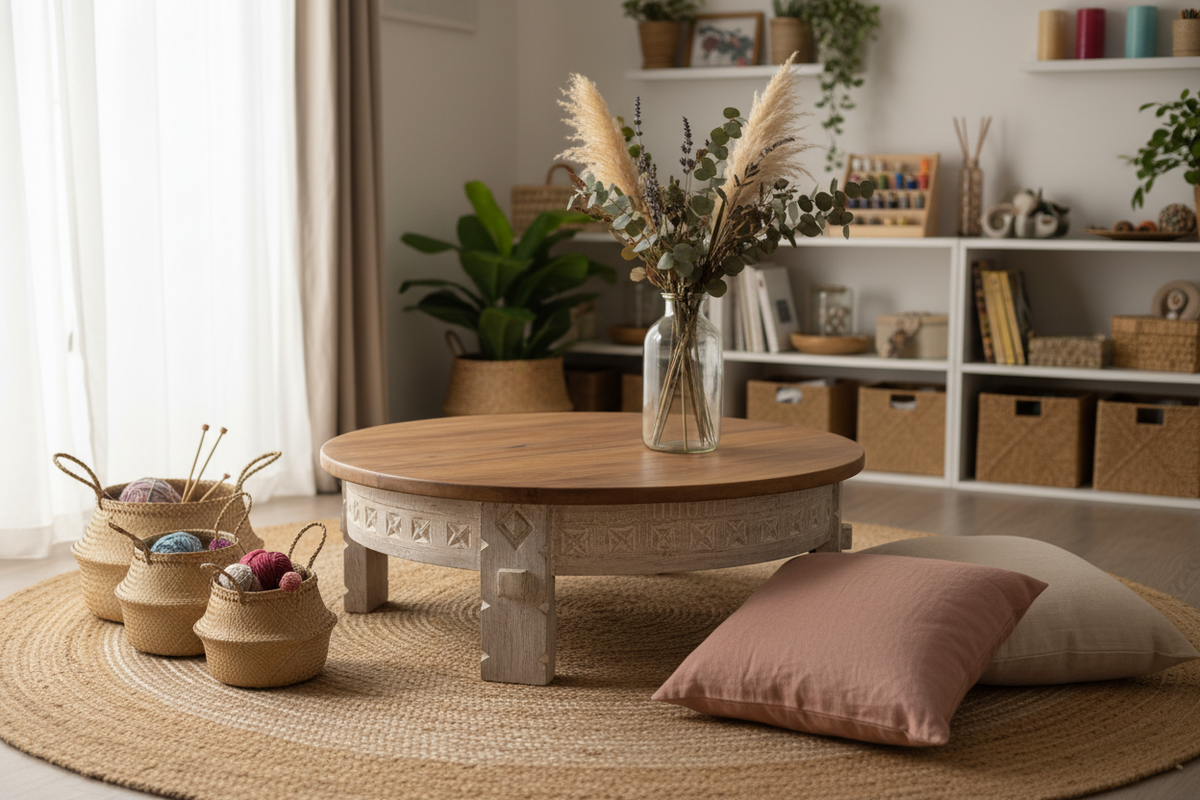 Geometric Star Pattern Table — Craft Room