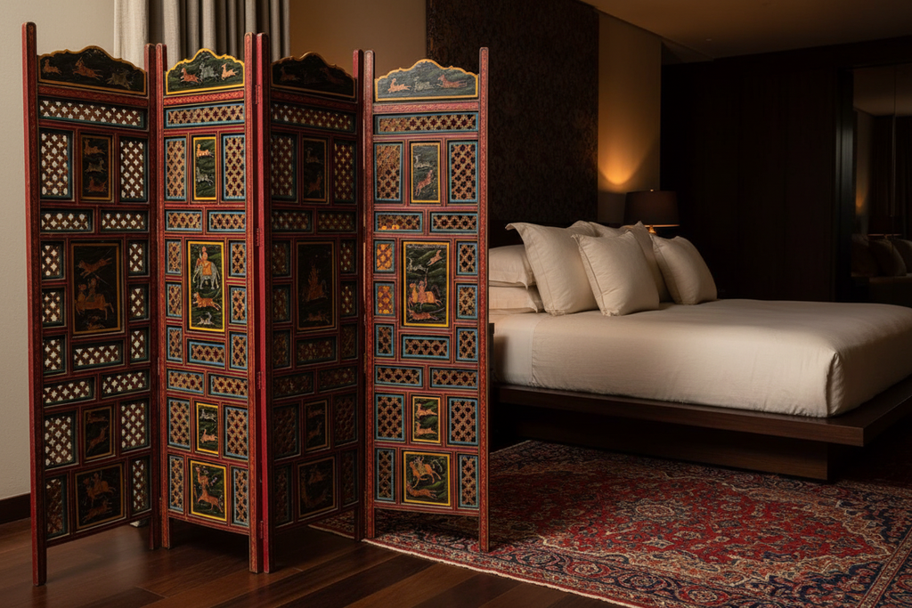 Hunting Scene Room Divider - 4 Panels Bedroom Attempt