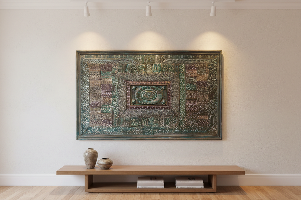Antique Embossed Metal Wall Panel - lifestyle