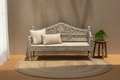 Whitewashed Hand-Carved Daybed Sofa - lifestyle