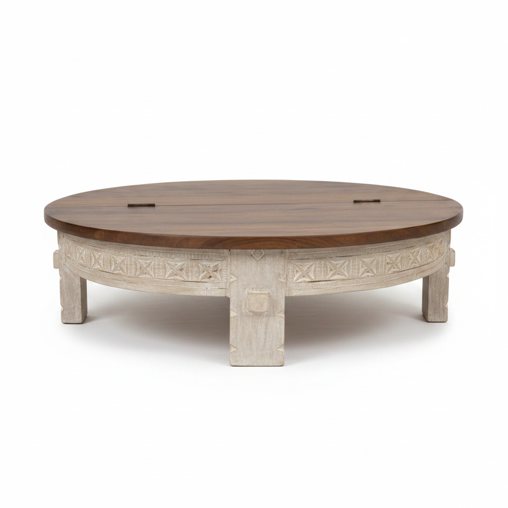 Chowki low table – side profile white background
