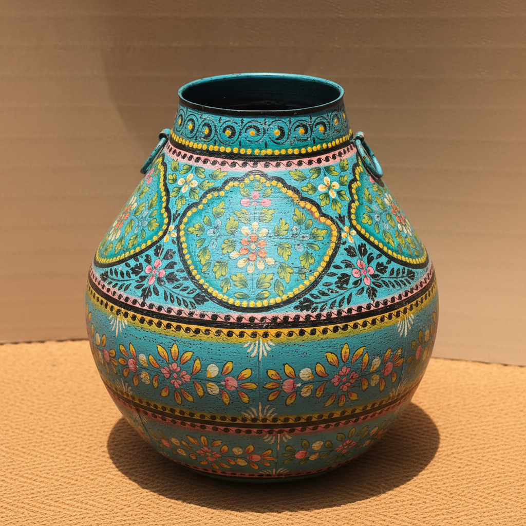 Iron Urn — Teal & Turquoise