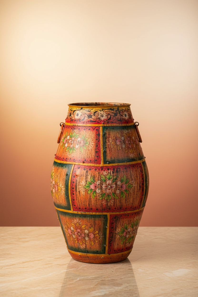 Large Iron Urn Vase — Premium