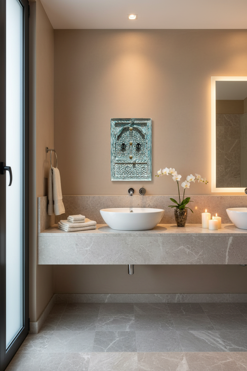 Moroccan Mirror Door Panel - Vanity Area